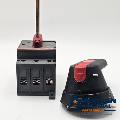 ABB OT45E3 3-pole 63A 600VAC non-fusible disconnect switch for motor control and industrial electrical applications