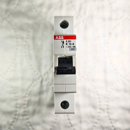 ABB S201-K16 circuit breaker for industrial automation MRO electrical panel use. American Industrial Parts Group.