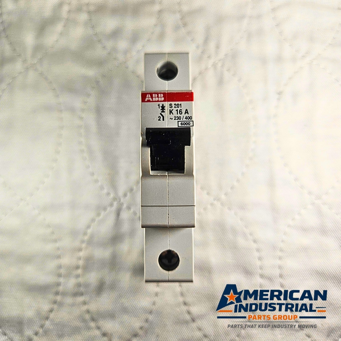 ABB S201-K16 circuit breaker for industrial automation MRO electrical panel use. American Industrial Parts Group.