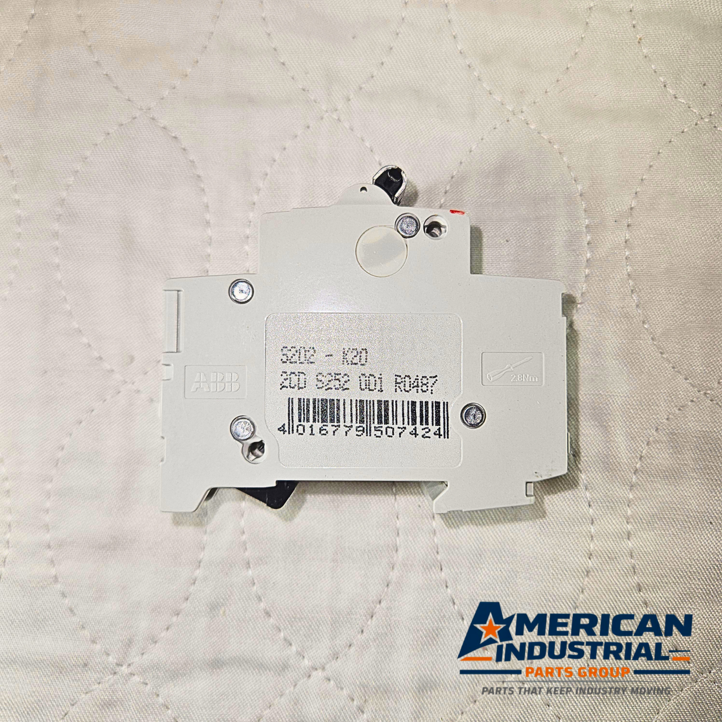 ABB S202-K20 miniature circuit breaker 20A 2-pole Type K 400V DIN rail for industrial electrical panels and MRO applications
