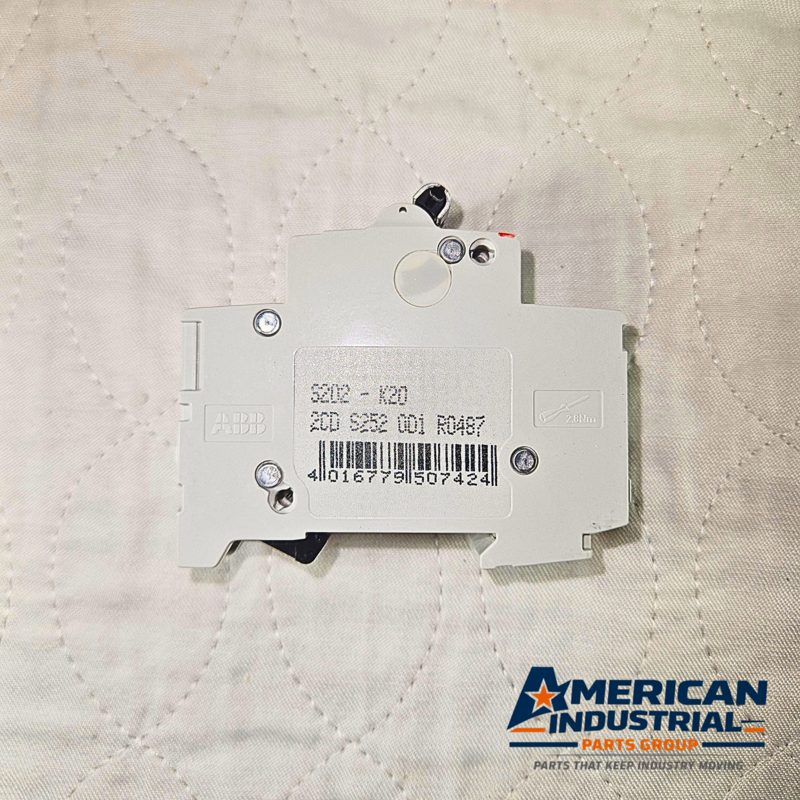 ABB S202-K20 miniature circuit breaker 20A 2-pole Type K 400V DIN rail for industrial electrical panels and MRO applications