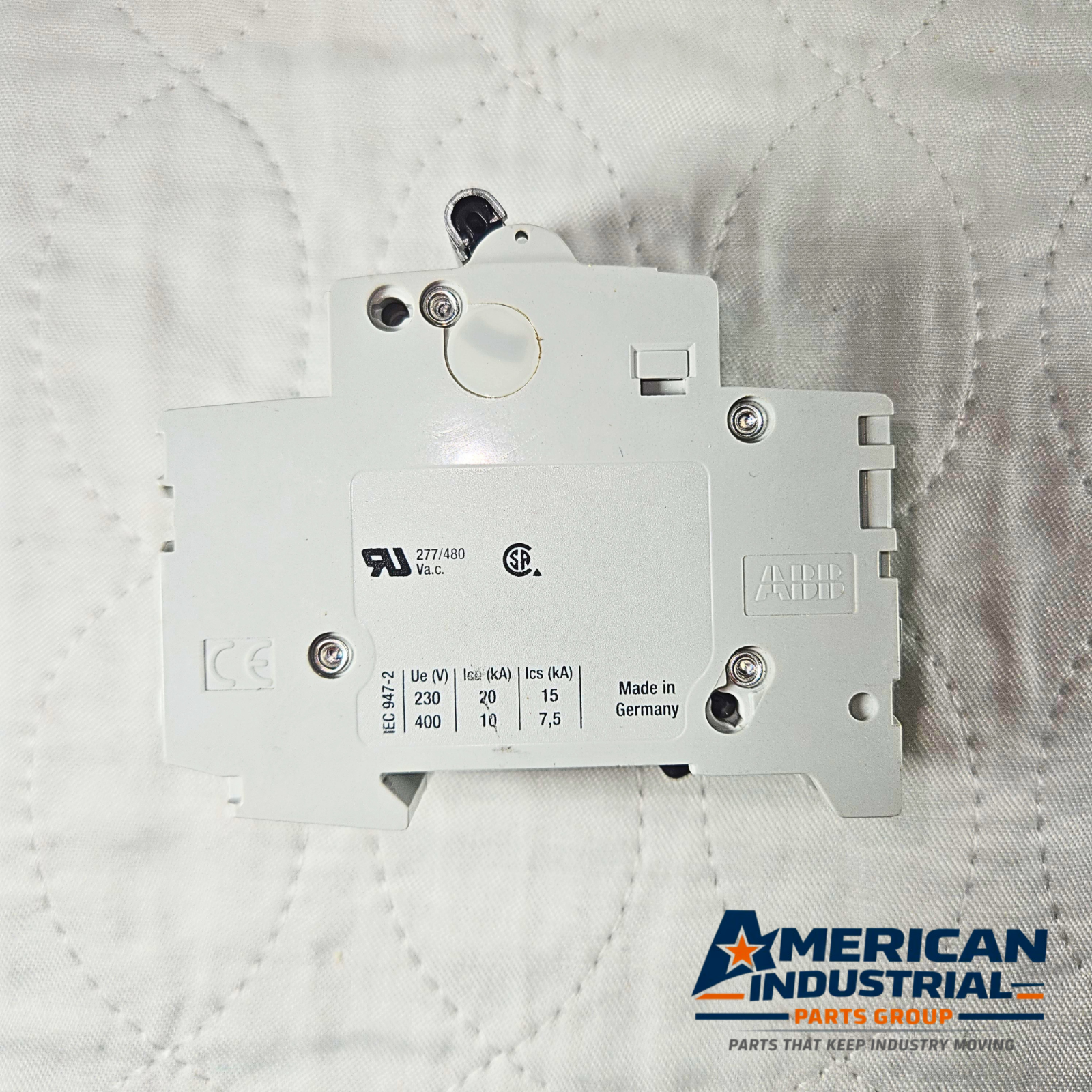 ABB S202-K20 miniature circuit breaker 20A 2-pole Type K 400V DIN rail for industrial electrical panels and MRO applications