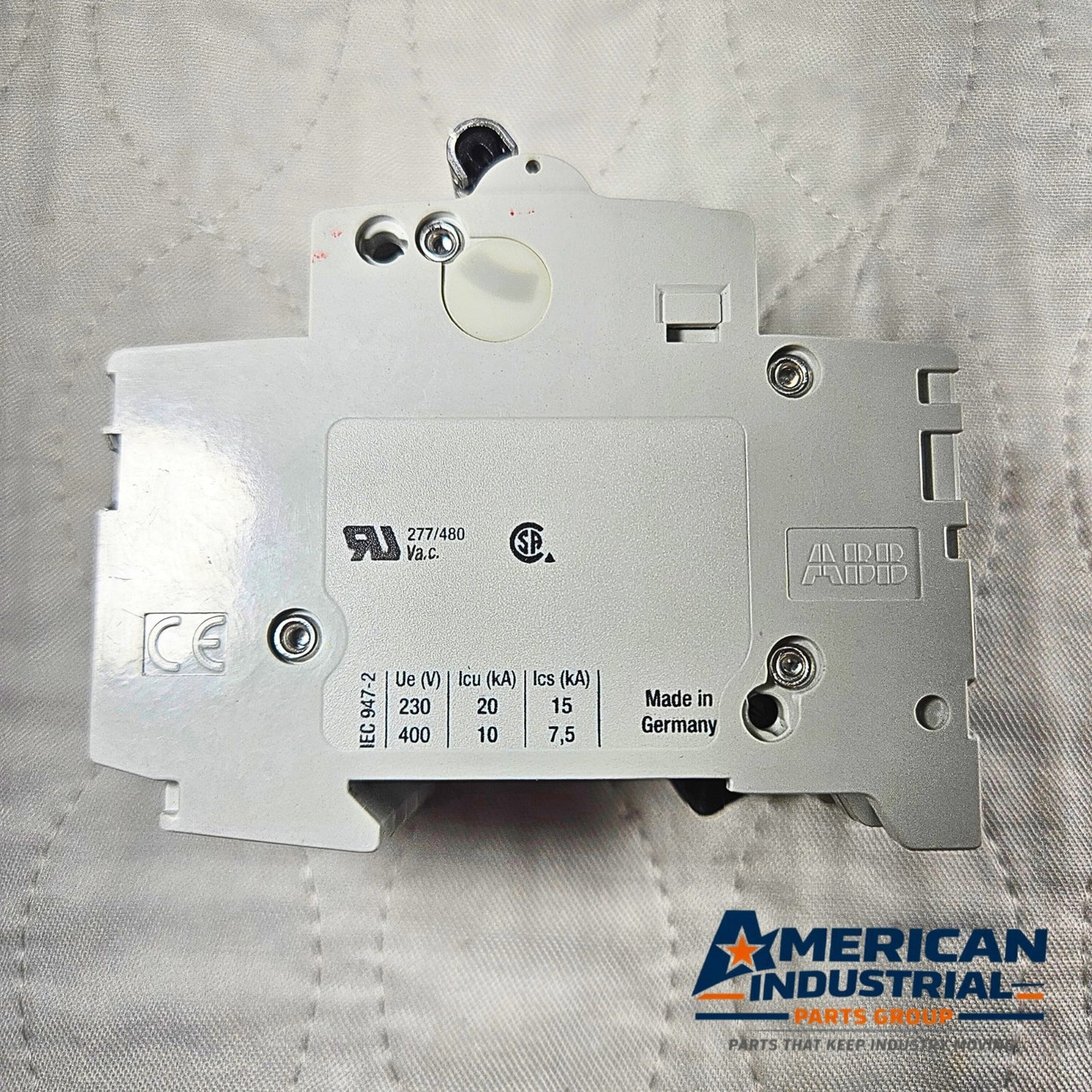 ABB S203-K20A circuit breaker for industrial automation MRO electrical panel use. American Industrial Parts Group.