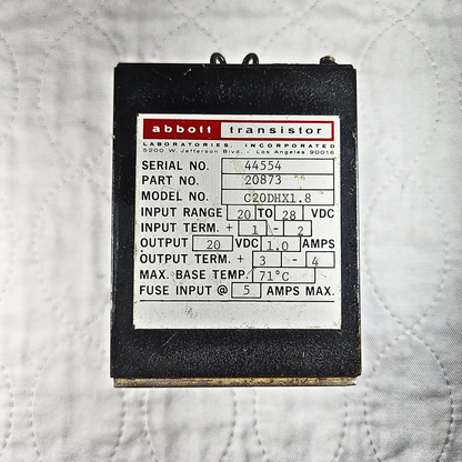 Abbott Transistor G20DHX1.8 DC solid state relay 20-28VDC 1A for industrial control panels and automation systems