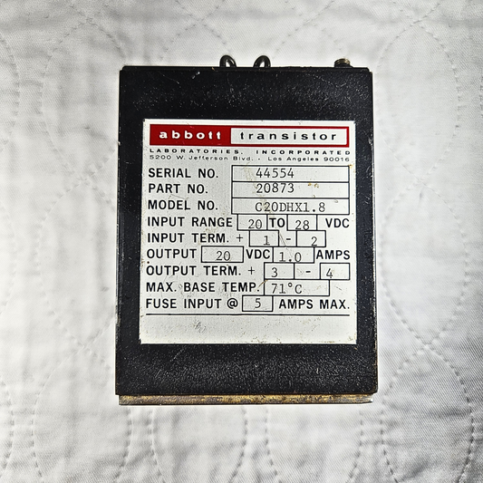 Abbott Transistor G20DHX1.8 DC solid state relay 20-28VDC 1A for industrial control panels and automation systems