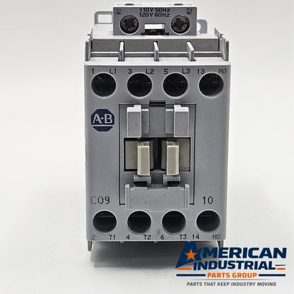 Allen-Bradley 100-C09D10 9A contactor for industrial automation and MRO motor control applications. American Industrial Parts Group.