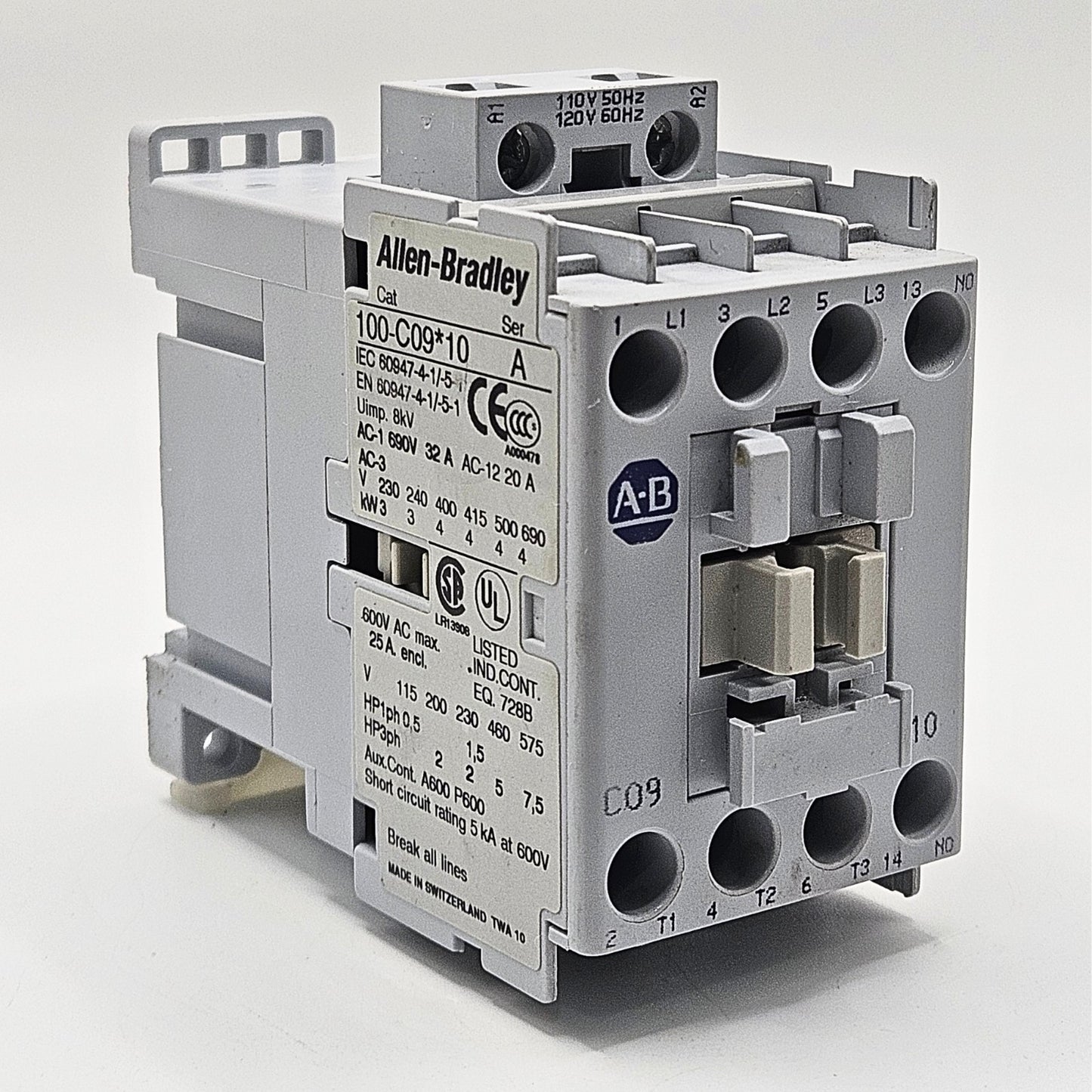 Allen-Bradley 100-C09D10 contactor for industrial automation and MRO motor control applications. American Industrial Parts Group.
