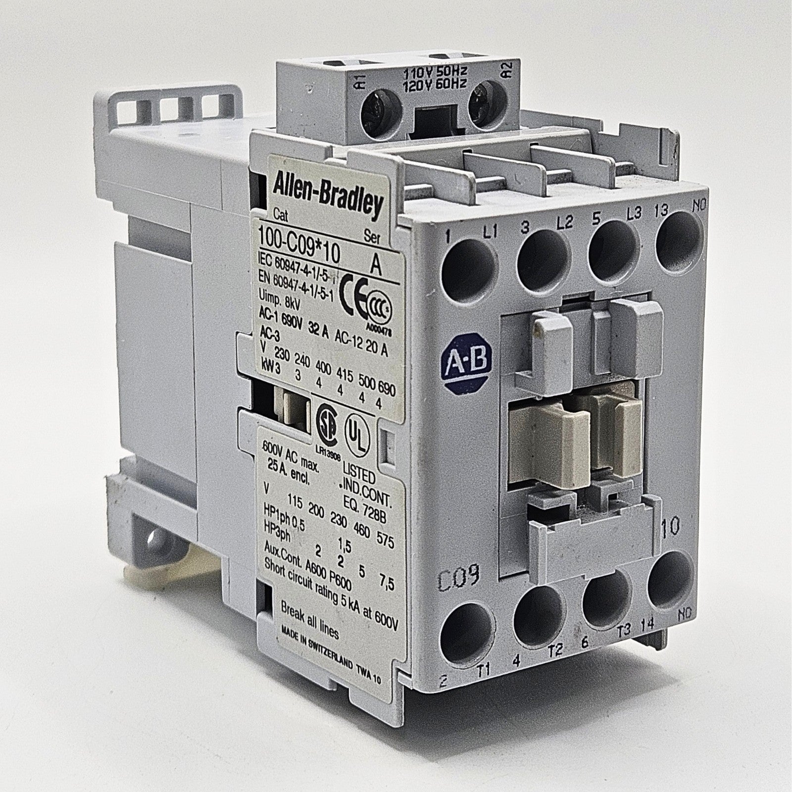 Allen-Bradley 100-C09D10 contactor for industrial automation and MRO motor control applications. American Industrial Parts Group.