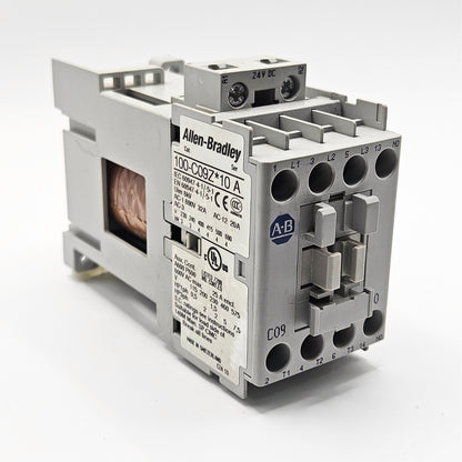 Allen-Bradley 100-C09Z10 24VDC contactor for industrial automation systems. American Industrial Parts Group.