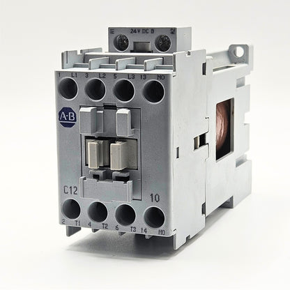 Allen-Bradley 100-C12D10 contactor 12A 24VDC coil 3-pole IEC for motor control and industrial automation systems