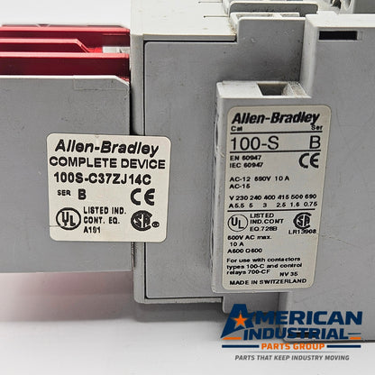 Allen-Bradley 100S-C37ZJ14C safety contactor for industrial automation and MRO applications. American Industrial Parts Group.