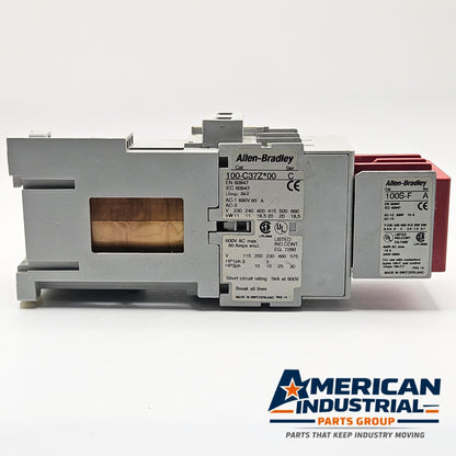 Allen-Bradley 100S-C37ZJ14C safety contactor for industrial automation and MRO applications. American Industrial Parts Group.