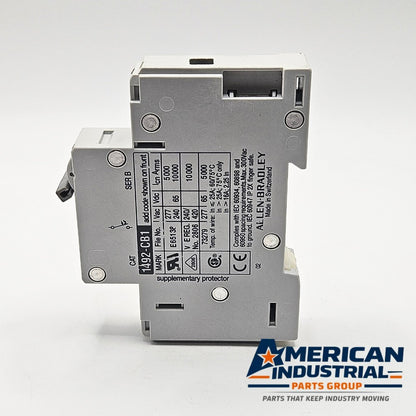 Allen-Bradley 1492-CB1-G020 Series B 1-pole 2A miniature circuit breaker 480Y/277V DIN rail for industrial control panels