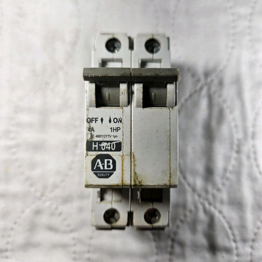 Allen-Bradley 1492-CB2 miniature circuit breaker 4A 2-pole 480/277V for industrial electrical panels and MRO applications
