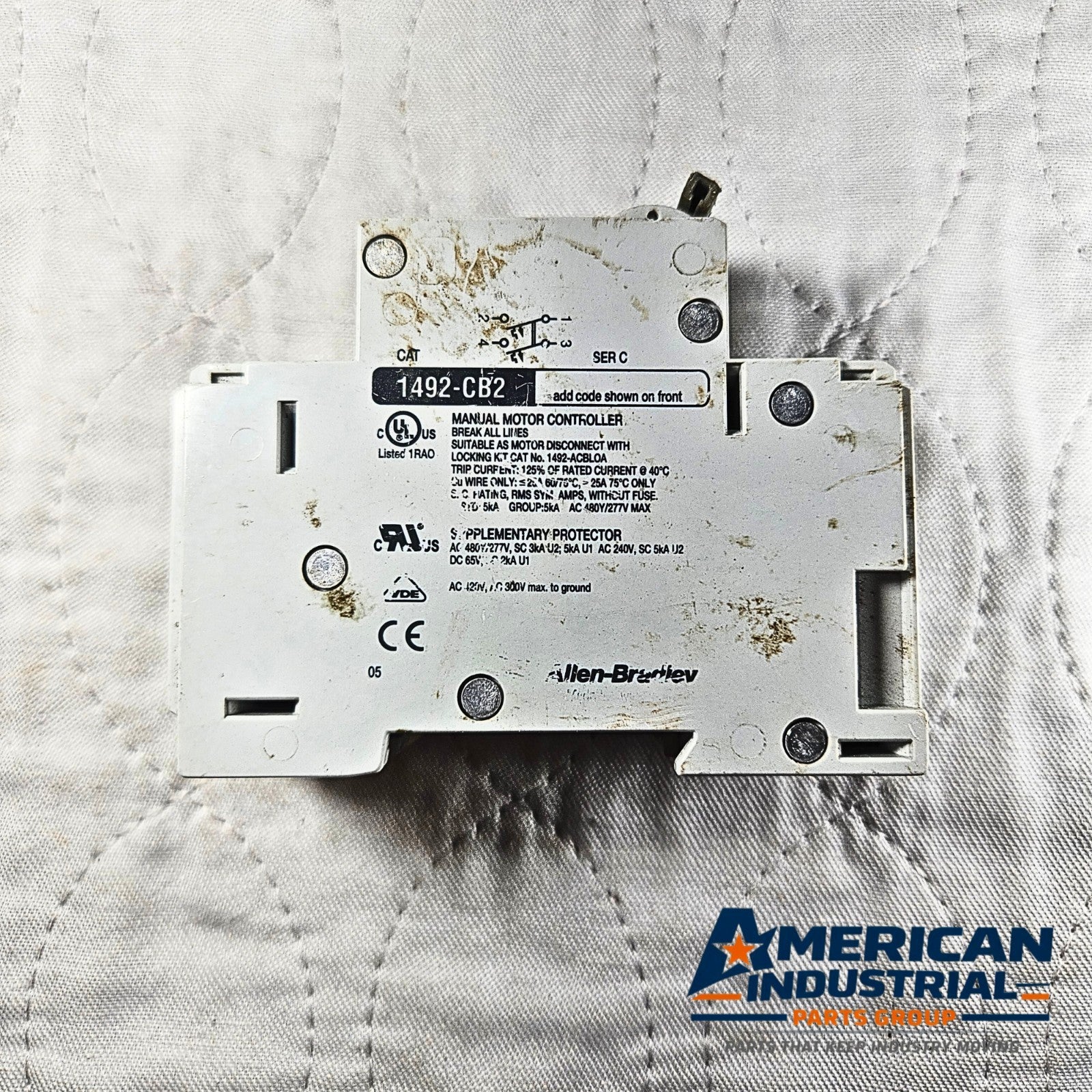 Allen-Bradley 1492-CB2 miniature circuit breaker 4A 2-pole 480/277V for industrial electrical panels and MRO applications
