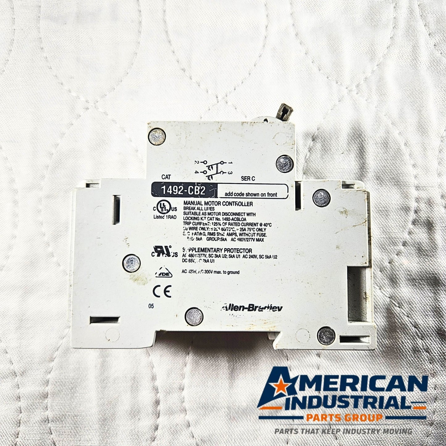 Allen-Bradley 1492-CB2 motor controller circuit breaker 4A 480Y/277V 2-pole for industrial electrical panels and MRO applications