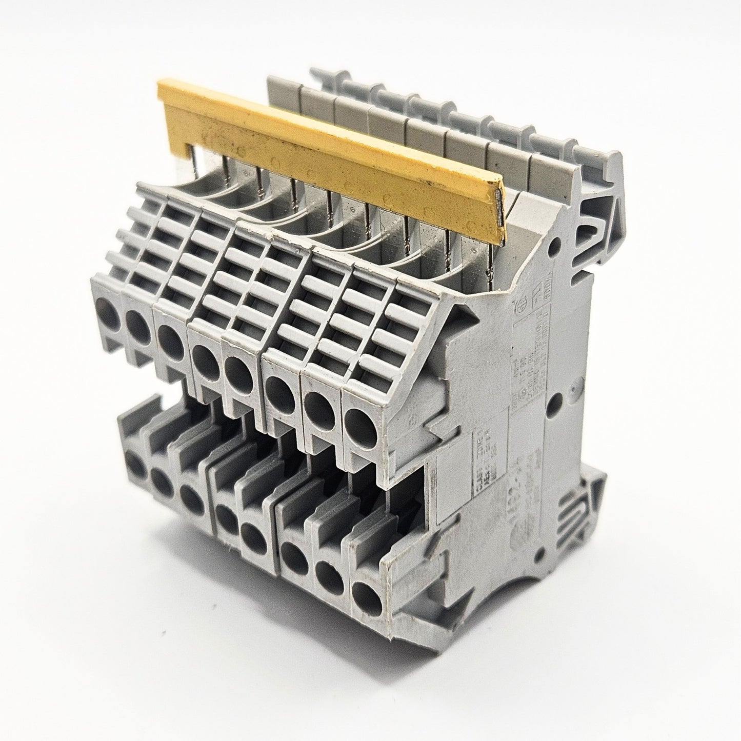 Allen-Bradley 1492-J4 terminal block for industrial automation control panels. American Industrial Parts Group.