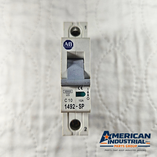 Allen-Bradley 1492-SP1C100 miniature circuit breaker 10A 1-pole C curve 240/415V DIN rail for industrial electrical panels and MRO applications