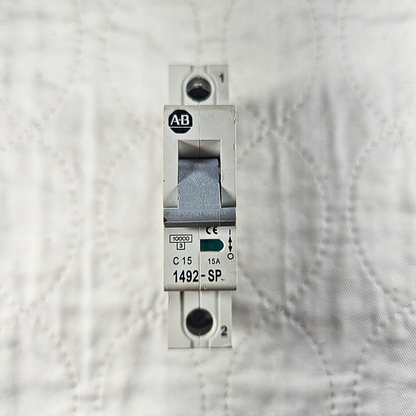 Allen-Bradley 1492-SP1C150 miniature circuit breaker 15A 1-pole DIN rail for industrial electrical panels and MRO applications
