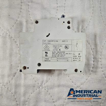 Allen-Bradley 1492-SP1C150 miniature circuit breaker 15A 1-pole DIN rail for industrial electrical panels and MRO applications