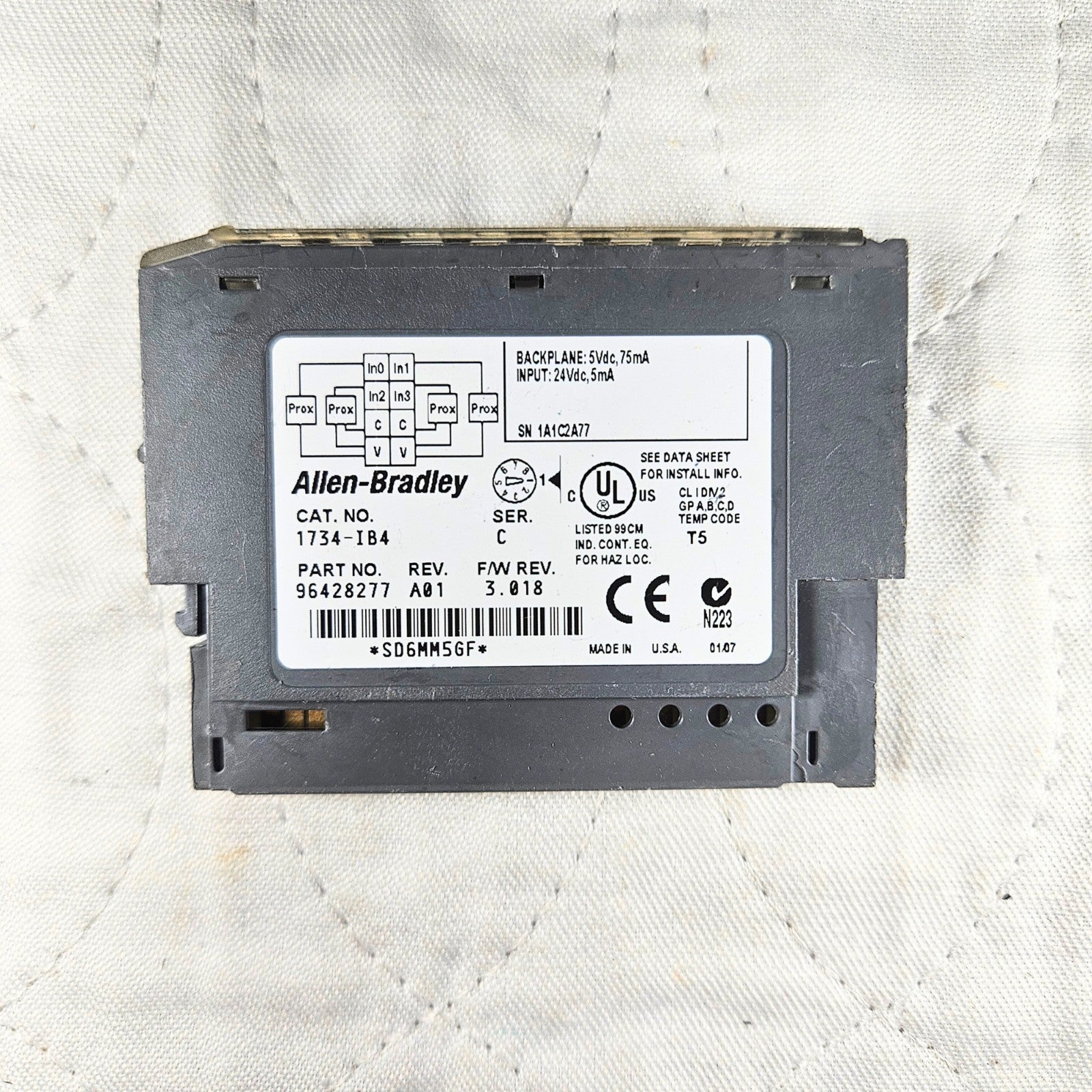 Allen-Bradley 1734-IB4 POINT I/O 4-channel 24VDC sink input module for PLC automation systems and control panels