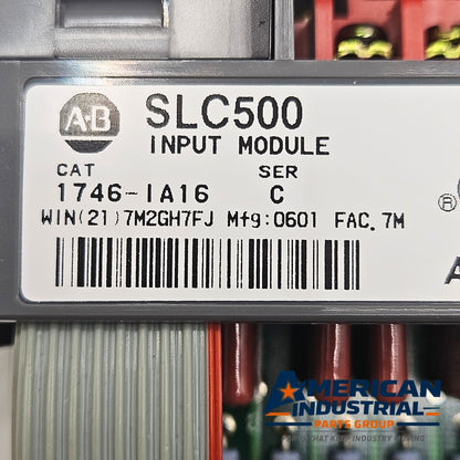 Allen-Bradley 1746-IA16 Series C SLC 500 16-point AC input module for PLC automation systems and MRO replacement inventory