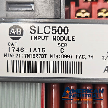 Allen-Bradley 1746-IA16 Series C SLC 500 16-channel 120VAC input module for PLC automation systems and control panels