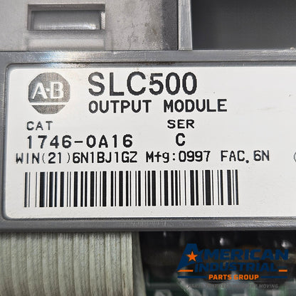 Allen-Bradley 1746-OA16 Series C SLC 500 16-point triac AC output module for PLC automation systems and control panels