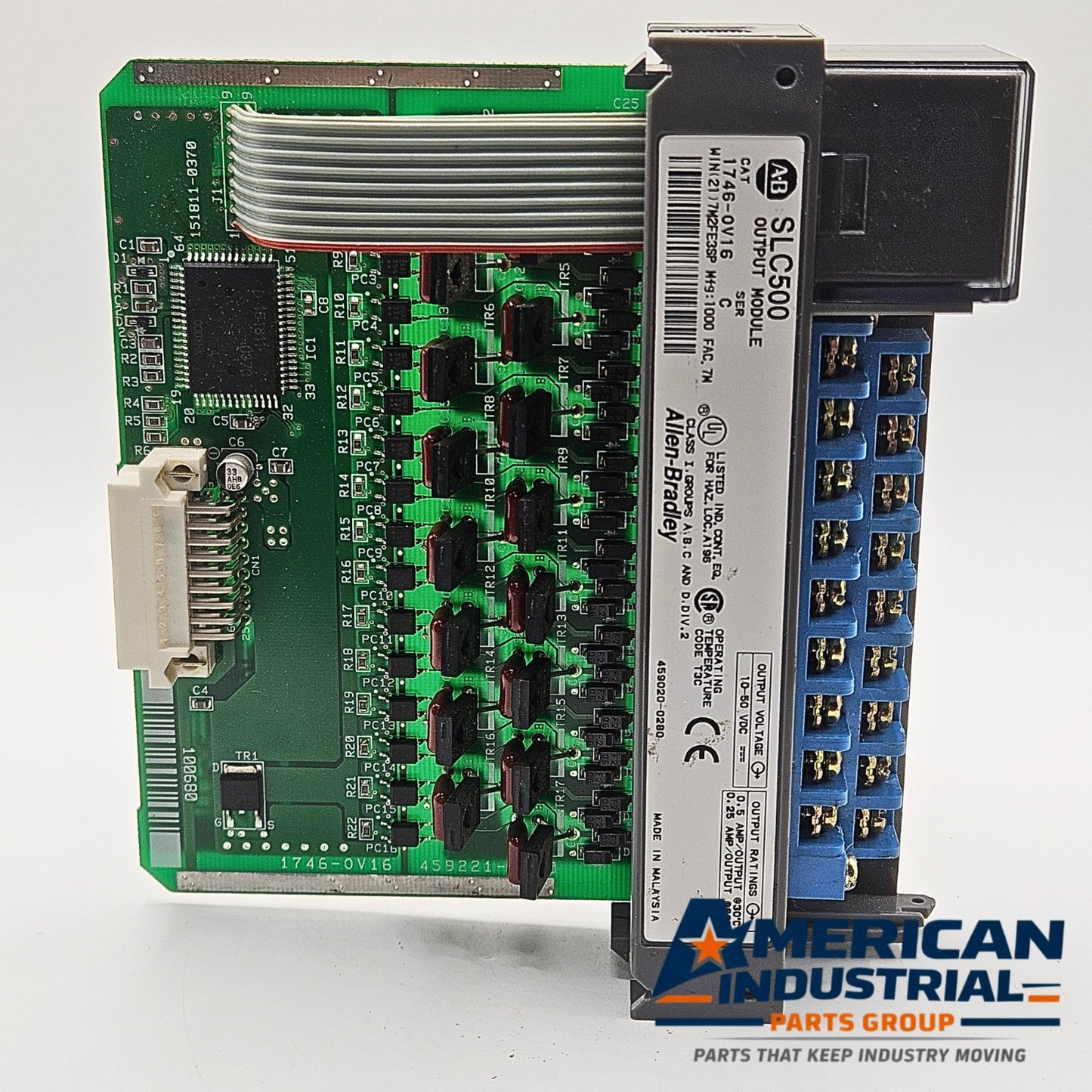 Allen-Bradley 1746-OV16 Series C SLC 500 16-point DC output module for PLC automation systems and control panels