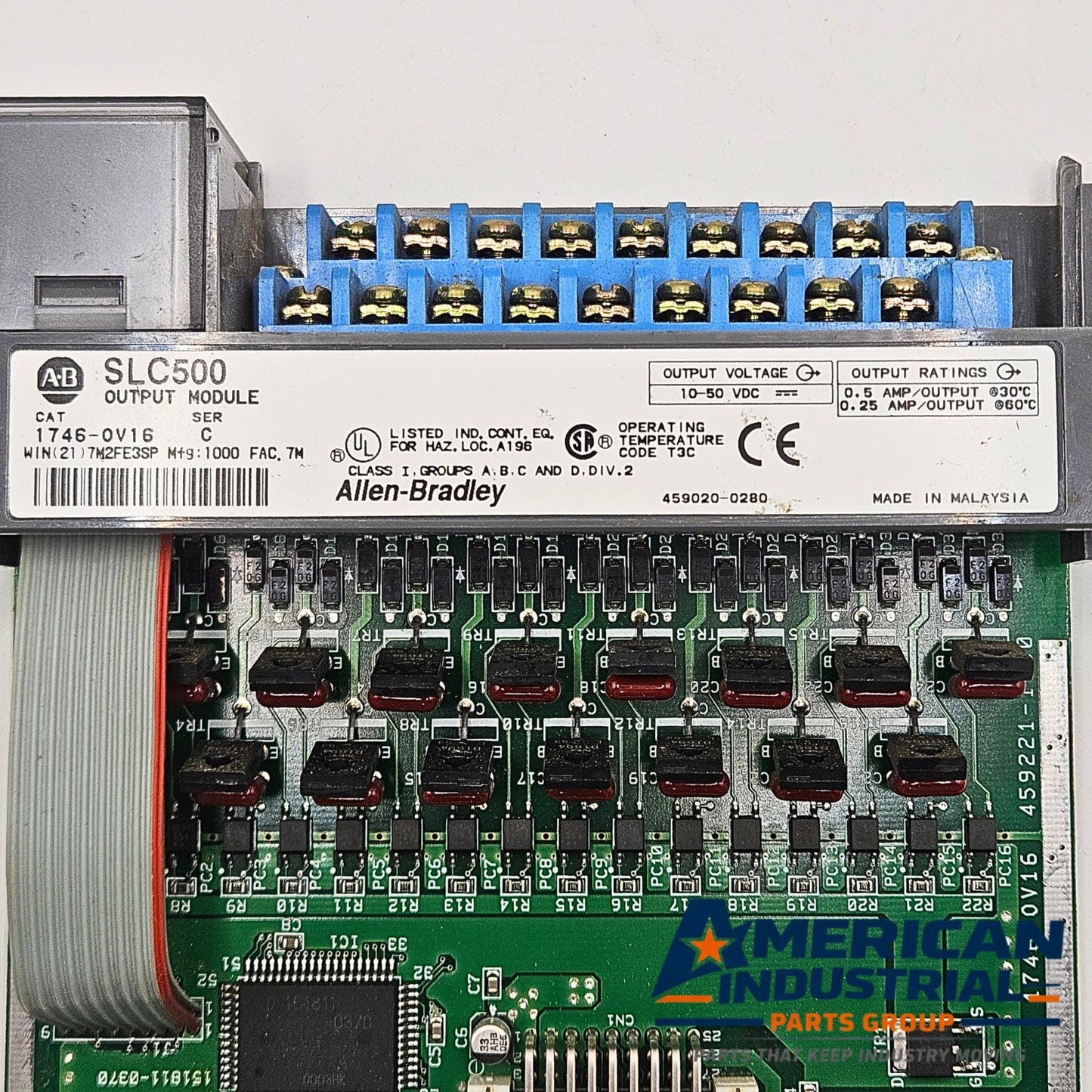 Allen-Bradley 1746-OV16 Series C SLC 500 16-point DC output module for PLC automation systems and control panels