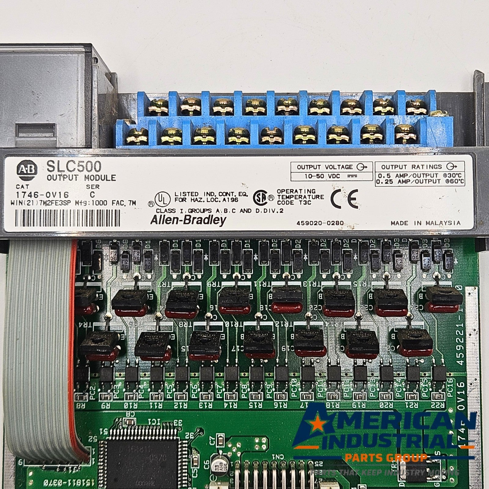 Allen-Bradley 1746-OV16 Series C SLC 500 16-point DC output module for PLC automation systems and control panels