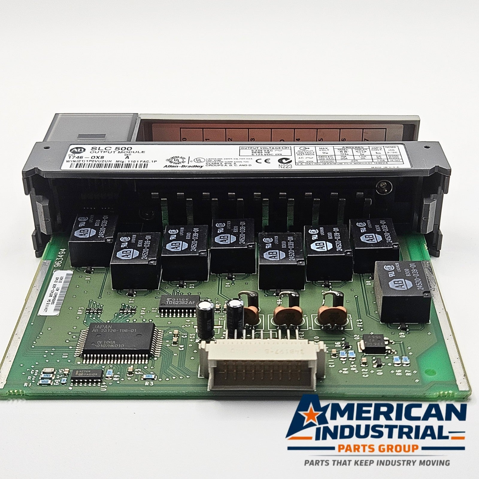 Allen-Bradley 1746-OX8 Series A SLC 500 8-point relay output module for PLC automation systems and control panels
