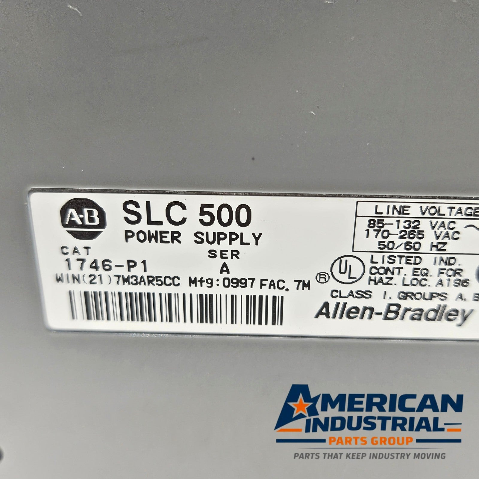 Allen-Bradley 1746-P1 Series A SLC 500 rack power supply 2A 5VDC for PLC automation systems and control panels