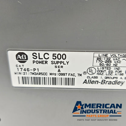 Allen-Bradley 1746-P1 Series A SLC 500 rack power supply 2A 5VDC for PLC automation systems and control panels