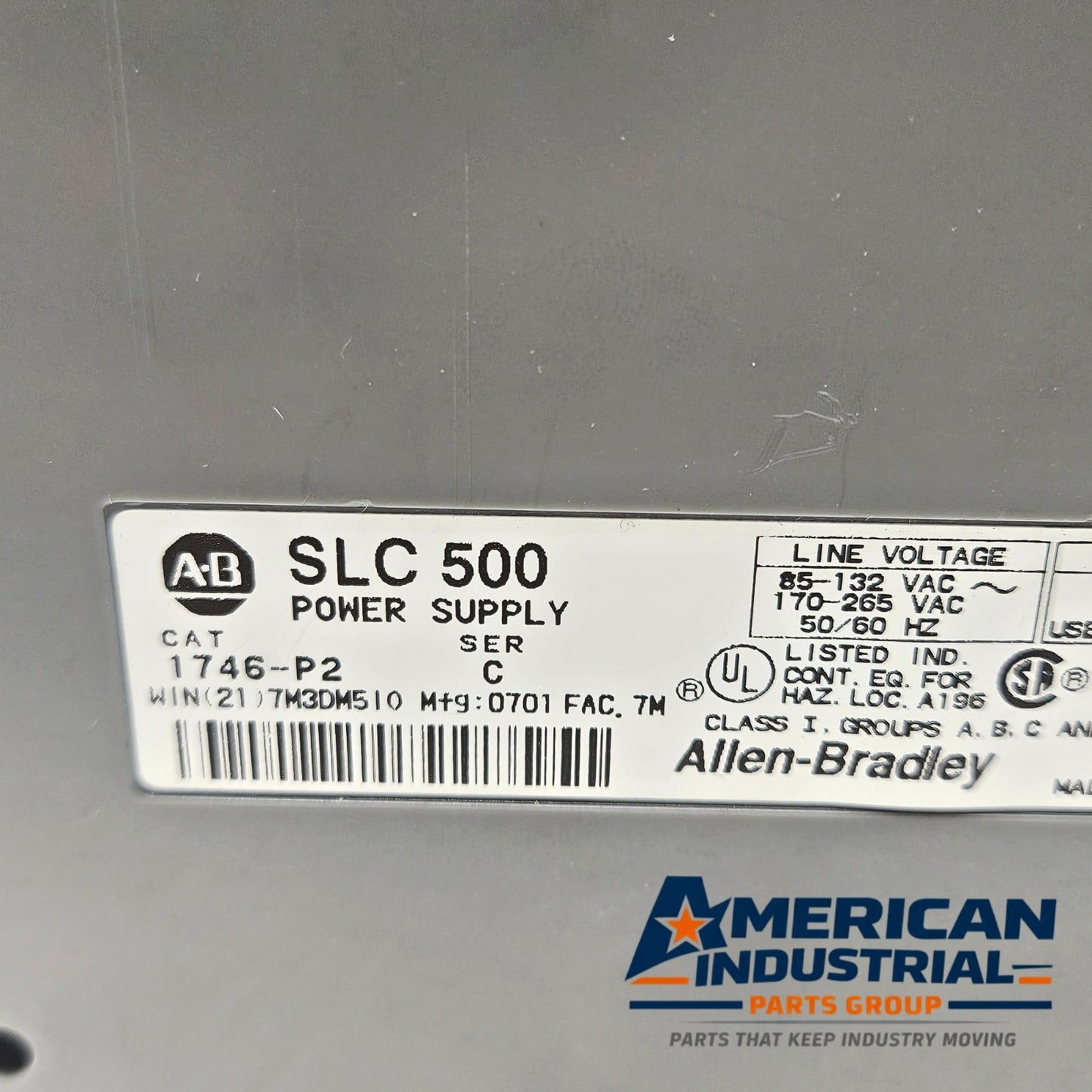Allen-Bradley 1746-P2 SLC 500 rack power supply for PLC automation systems and control panels
