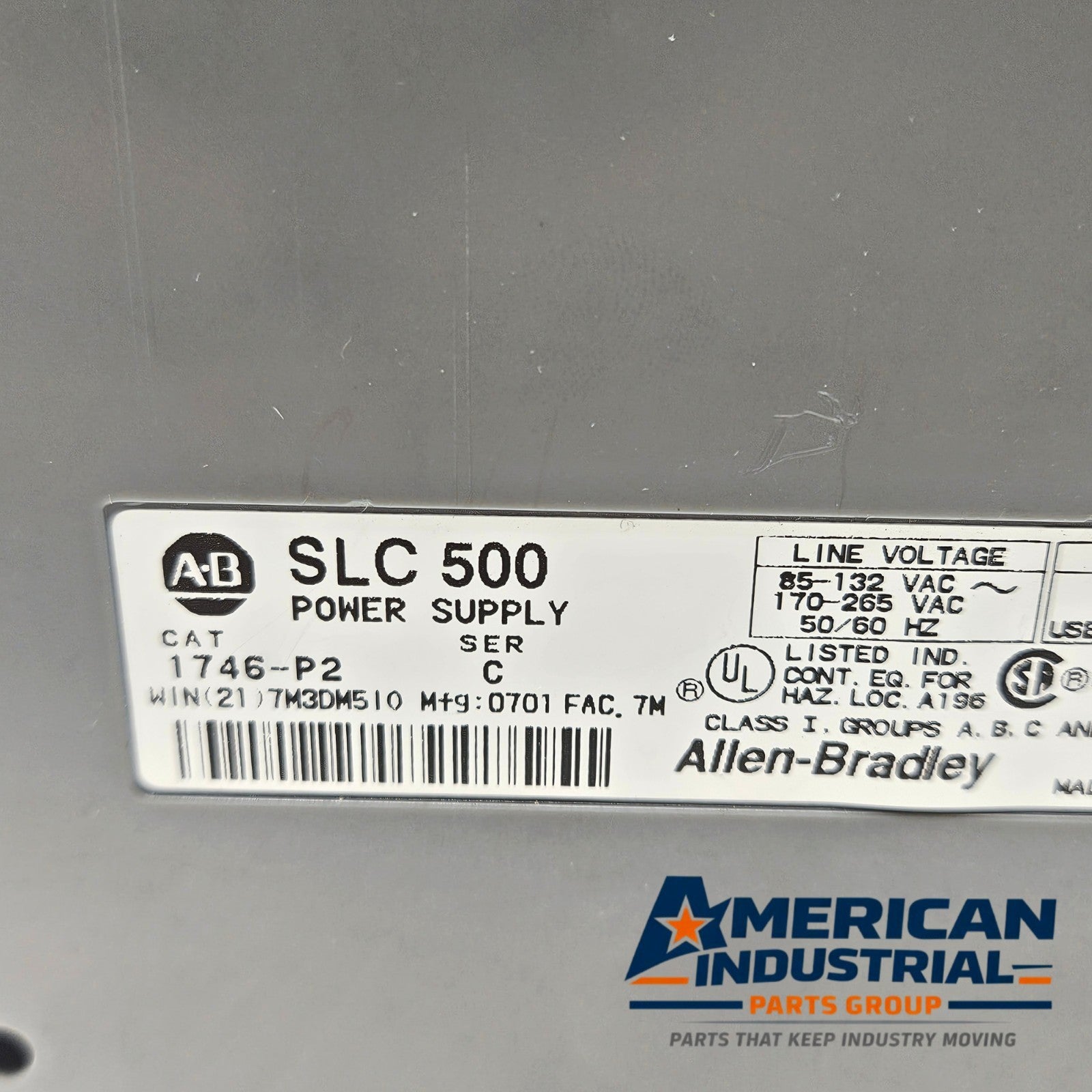 Allen-Bradley 1746-P2 SLC 500 rack power supply for PLC automation systems and control panels