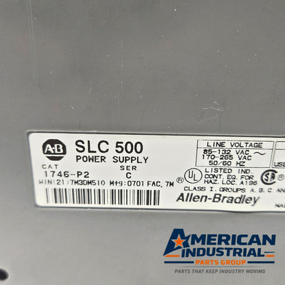 Allen-Bradley 1746-P2 SLC 500 rack power supply for PLC automation systems and control panels