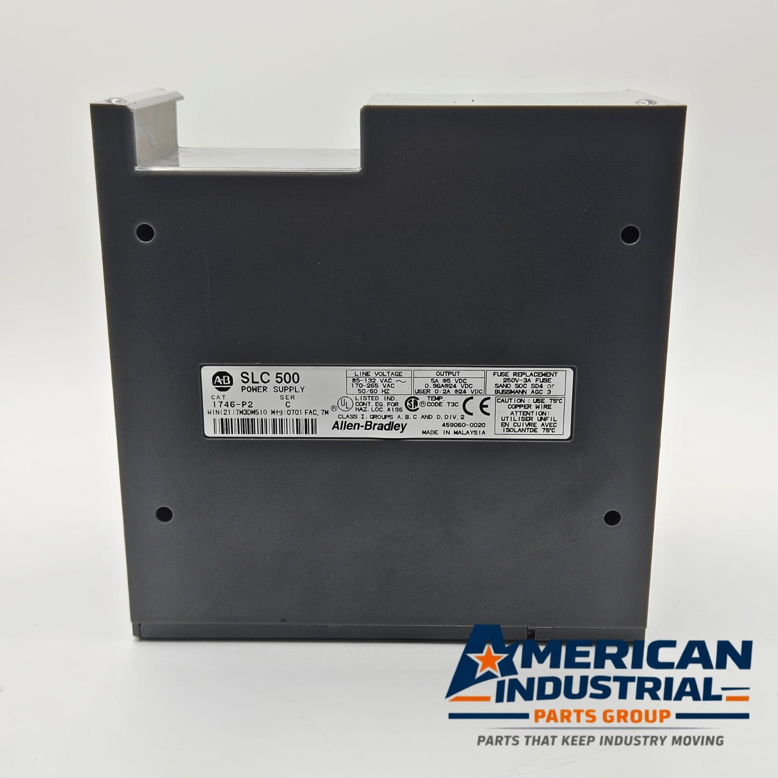 Allen-Bradley 1746-P2 SLC 500 rack power supply for PLC automation systems and control panels