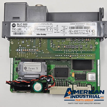 Allen-Bradley 1747-L531 SLC 500 PLC CPU with 1747-M11 memory module for industrial automation systems and MRO replacement stock