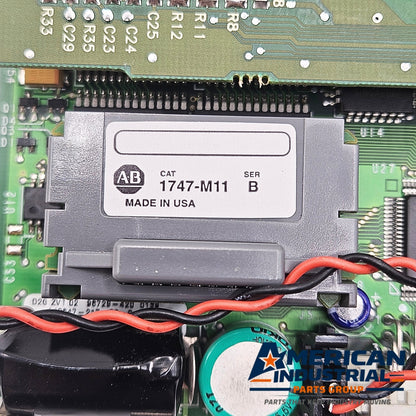 Allen-Bradley 1747-L531 SLC 500 PLC CPU with 1747-M11 memory module for industrial automation systems and MRO replacement stock