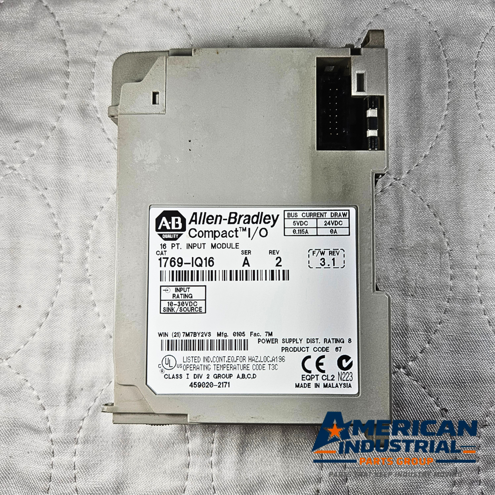Allen-Bradley 1769-IQ16 Compact I/O 16-point DC input module for PLC automation systems and control panels