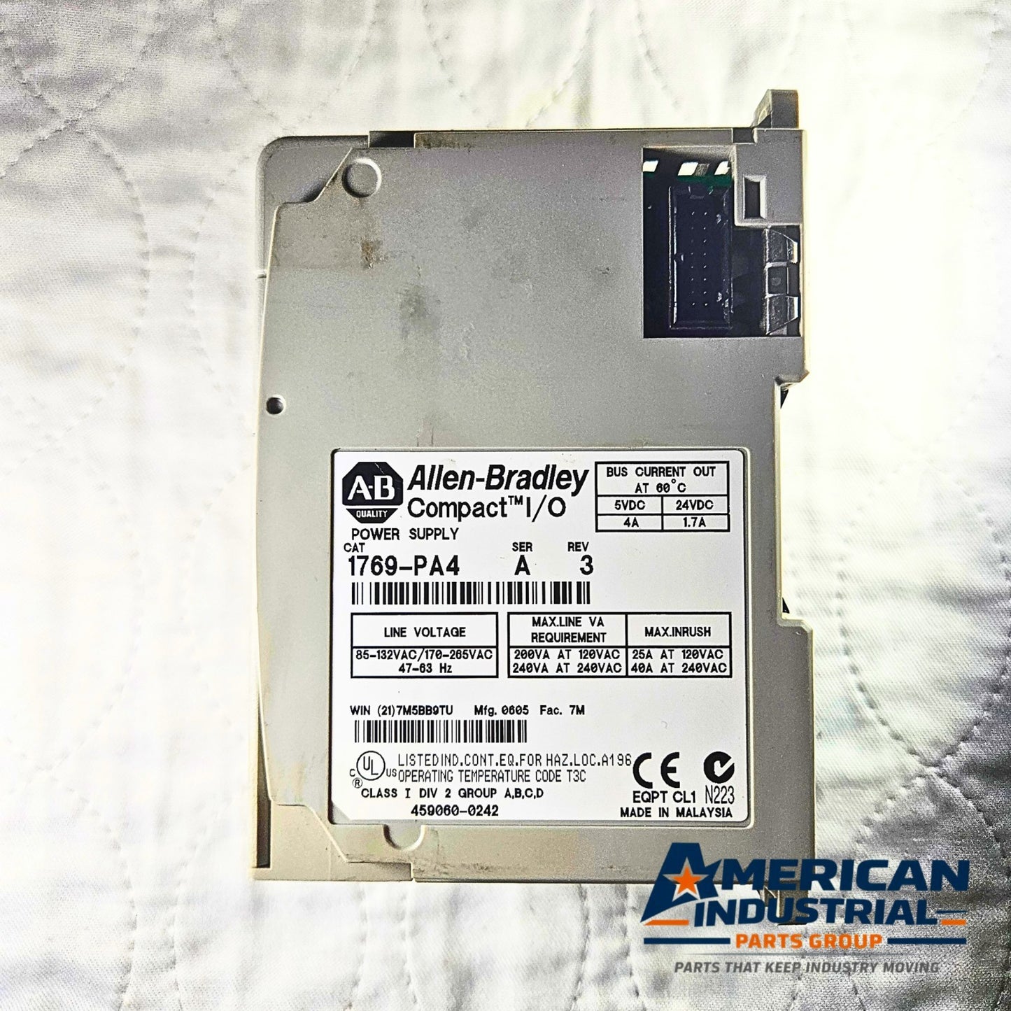 Allen-Bradley 1769-PA4 Compact I/O AC power supply Series A for PLC automation systems and control panels