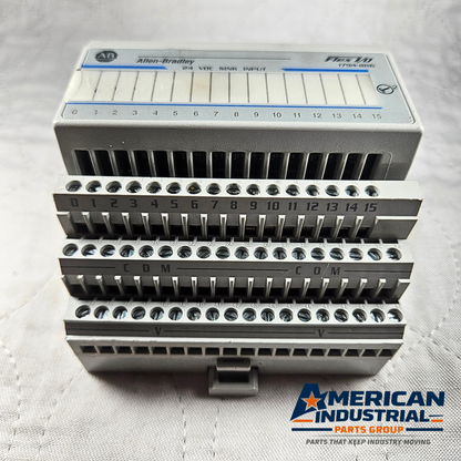 Allen-Bradley 1794-IB16 input module for industrial automation and MRO PLC I/O applications. American Industrial Parts Group.
