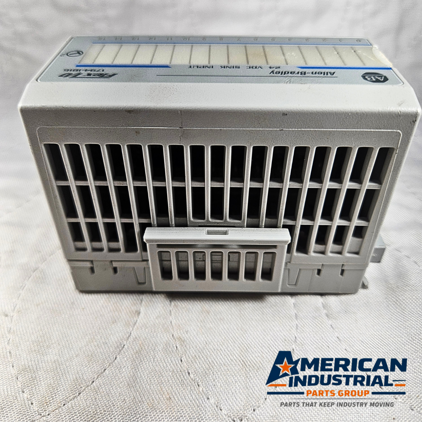 Allen-Bradley 1794-IB16 input module for industrial automation and MRO PLC I/O applications. American Industrial Parts Group.