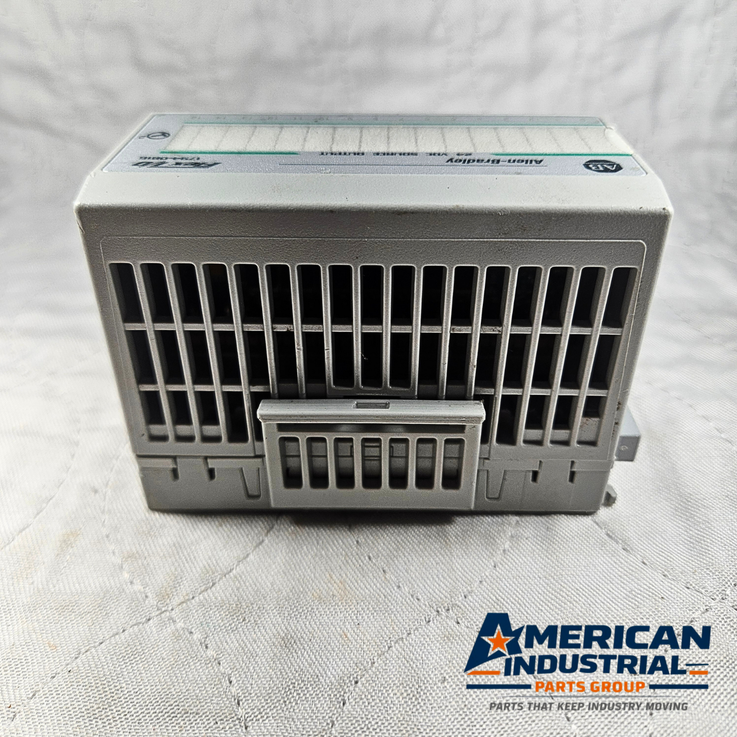 Allen-Bradley 1794-OB16 output module for industrial automation and MRO PLC I/O applications. American Industrial Parts Group.