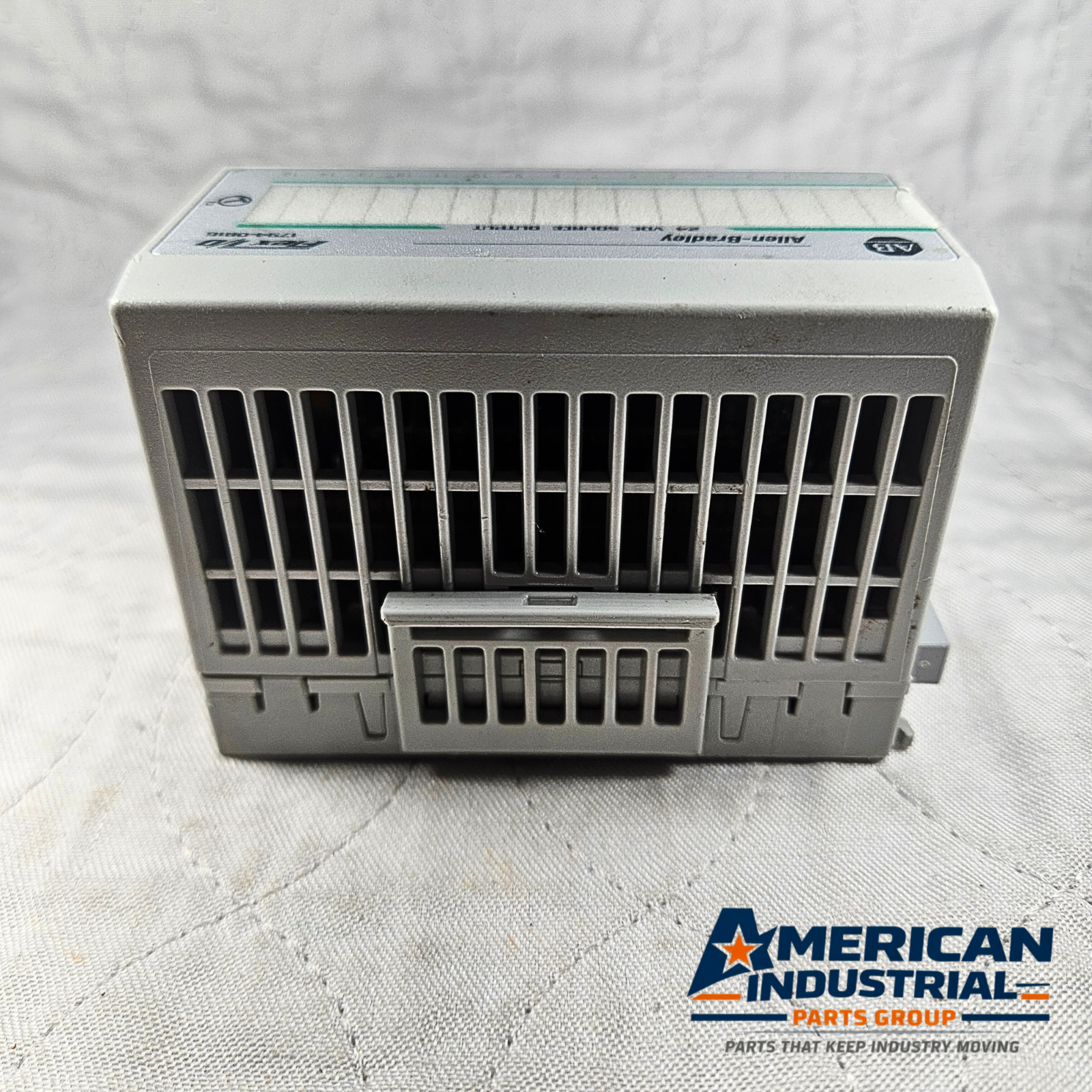 Allen-Bradley 1794-OB16 output module for industrial automation and MRO PLC I/O applications. American Industrial Parts Group.