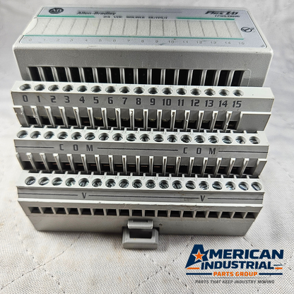 Allen-Bradley 1794-OB16 output module for industrial automation and MRO PLC I/O applications. American Industrial Parts Group.