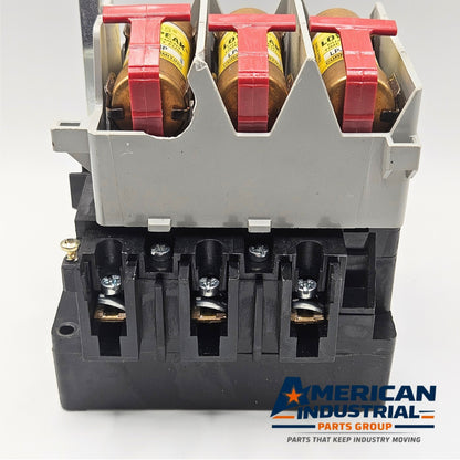 Allen-Bradley 194R-NJ030P3 fused molded case switch with Buss LPJ-15SP fuses for industrial electrical panels and motor disconnect applications