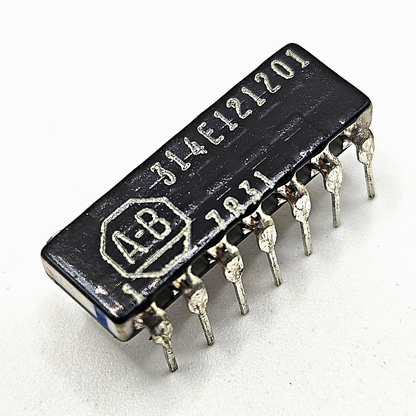 Allen-Bradley 314E121201 120/200 ohm cermet line termination network 14-pin ceramic DIP for TTL and ECL circuit repair