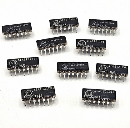Lot of 10 Allen-Bradley 314E121201 120/200 ohm cermet line termination network 14-pin ceramic DIP for TTL and ECL circuit repair